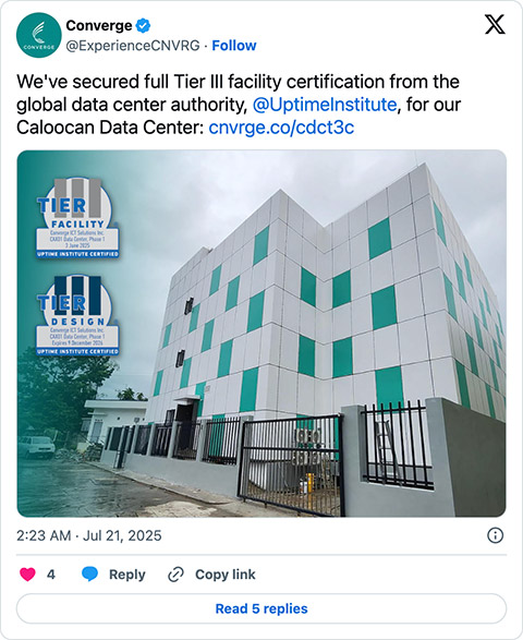 Converge social media post