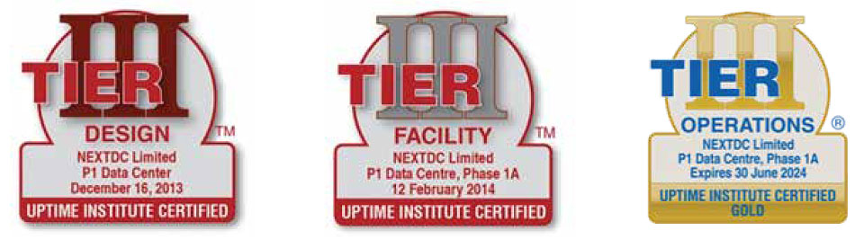 NEXTDC P1 Data Center Tier Certifications