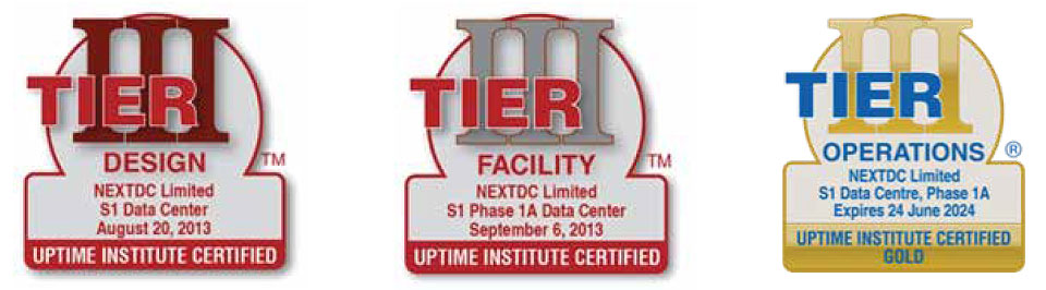 NEXTDC S1 Data Center Tier Certifications