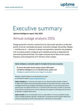 Executive Summary: Annual Data Center Outages Analysis 2026