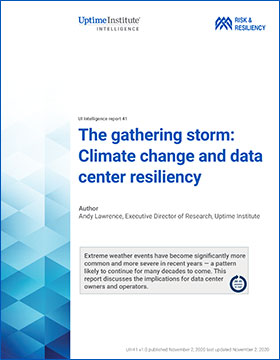 The gathering storm: Climate change and data center resiliency