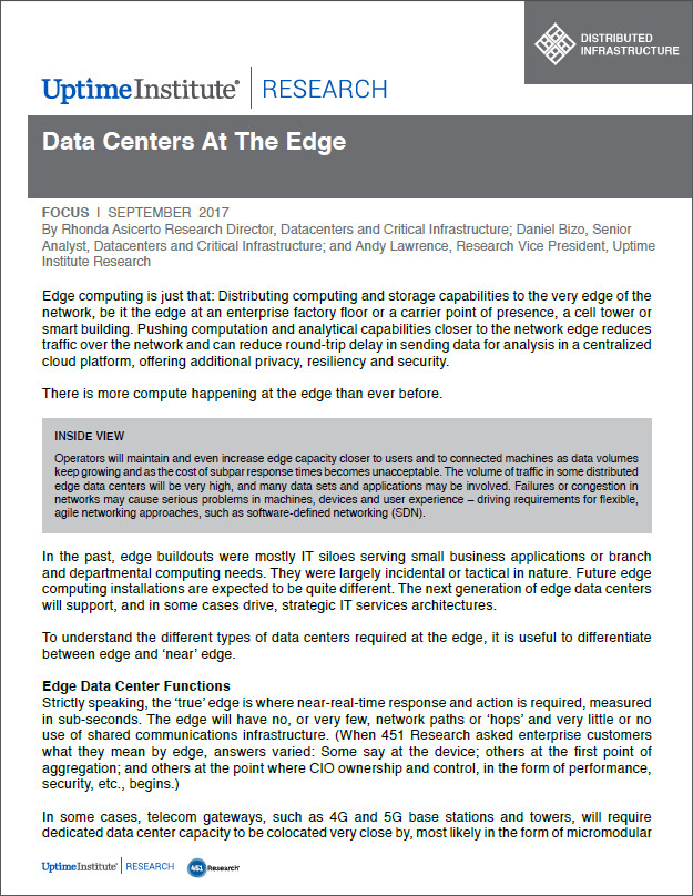 Data Centers at the Edge: Edge Computing