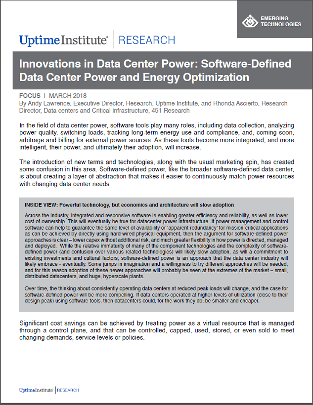 Software-Defined Power and Energy Optimization for Data Centers