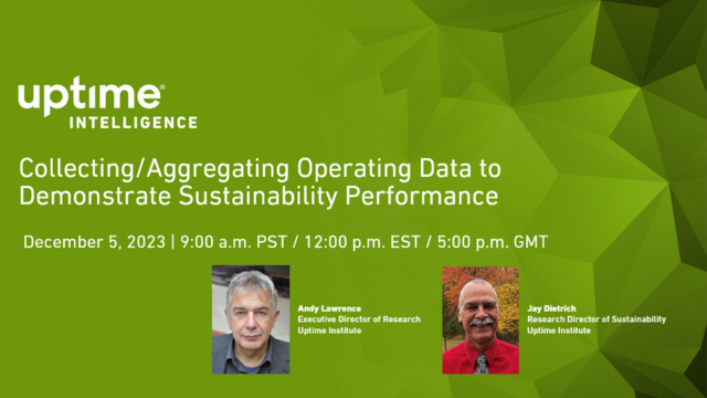 Webinar: Collecting/Aggregating Operating Data to Demonstrate Sustainability Performance